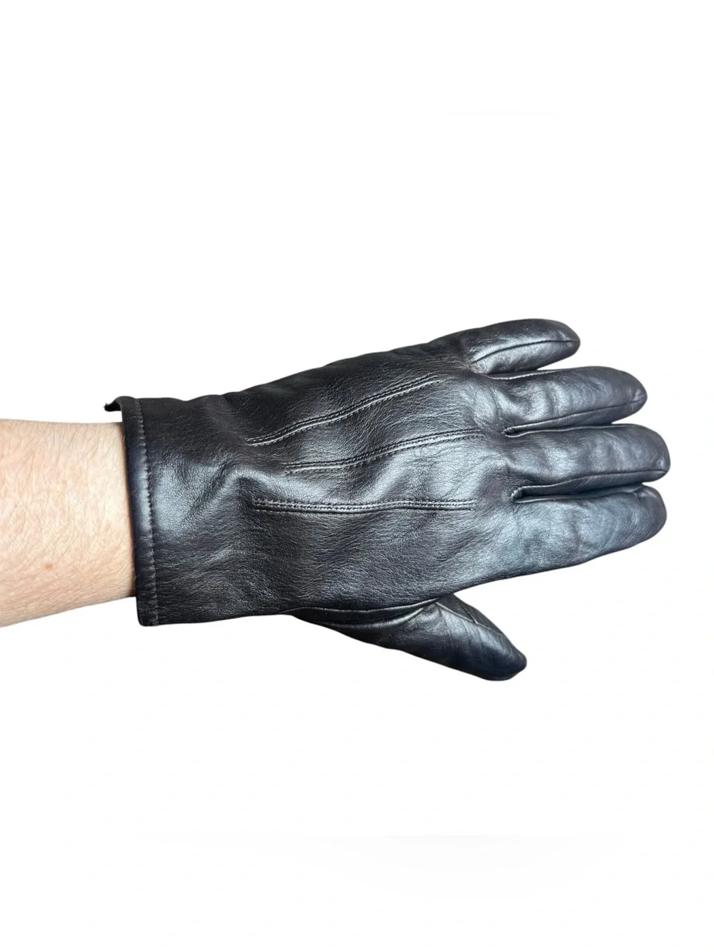 Leather Gloves Cashmere Lined Women’s Dark Brown Size Medium Short Length Soft